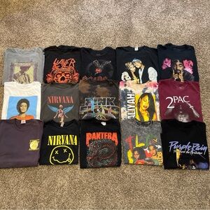 Lot of 15 Music shirts Rap Rock&Roll modern prints